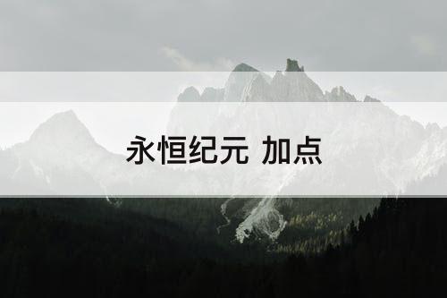 永恒纪元 加点