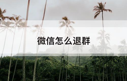 微信怎么退群