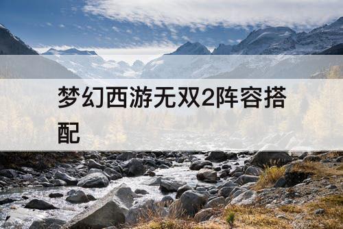 梦幻西游无双2阵容搭配