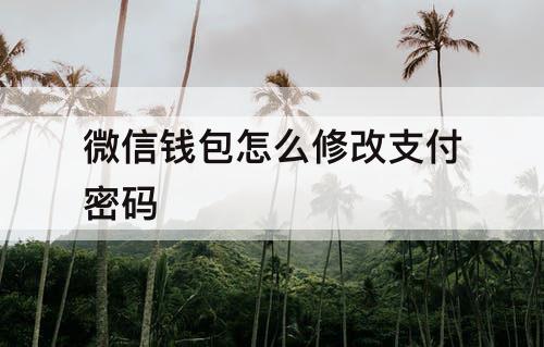 微信钱包怎么修改支付密码