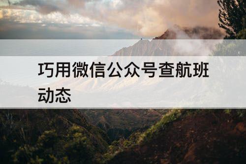 巧用微信公众号查航班动态