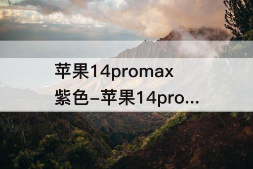 苹果14promax紫色-苹果14promax紫色和黑色哪个好一点