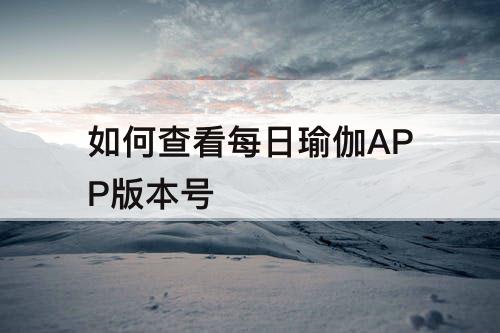 如何查看每日瑜伽APP版本号