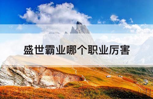 盛世霸业哪个职业厉害