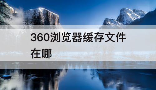 360浏览器缓存文件在哪