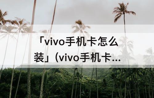 「vivo手机卡怎么装」(vivo手机卡怎么装进去卡2)