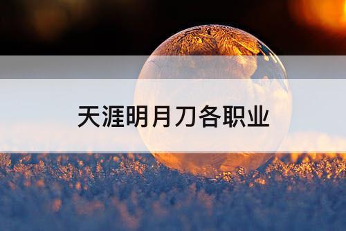 天涯明月刀各职业
