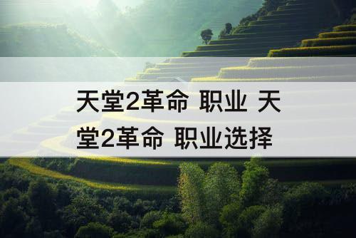 天堂2革命 职业 天堂2革命 职业选择