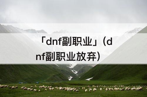 「dnf副职业」(dnf副职业放弃)