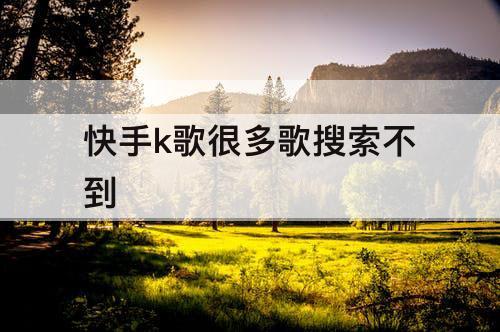 快手k歌很多歌搜索不到