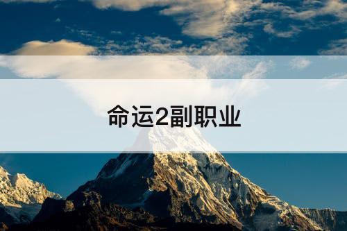 命运2副职业