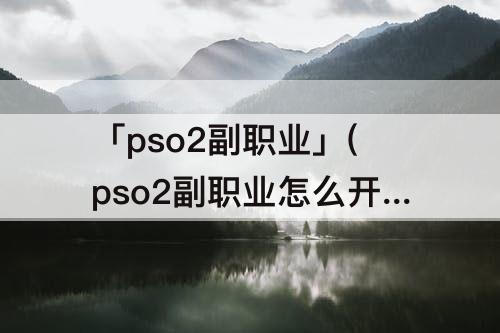 「pso2副职业」(pso2副职业怎么开)