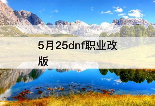 5月25dnf职业改版