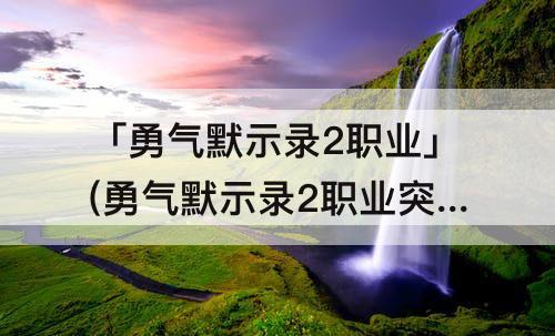 「勇气默示录2职业」(勇气默示录2职业突破掉落)