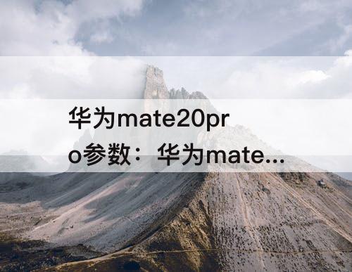 华为mate20pro参数：华为mate20pro参数详细参数配置