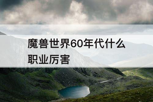 魔兽世界60年代什么职业厉害