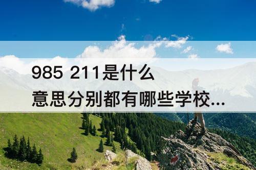 985 211是什么意思分别都有哪些学校-985 211是什么意思分别都有哪些学校mfmm 视频
