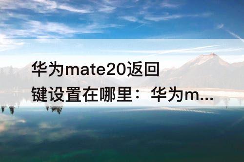 华为mate20返回键设置在哪里：华为mate20返回键设置在哪里设置