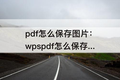 pdf怎么保存图片：wpspdf怎么保存图片