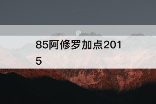 85阿修罗加点2015