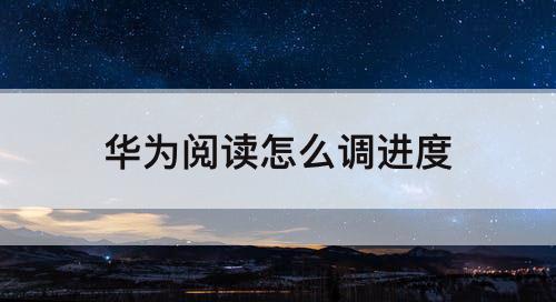 华为阅读怎么调进度
