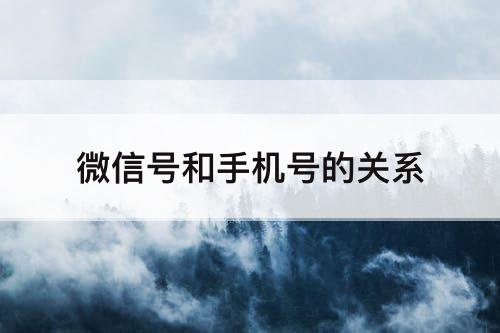 微信号和手机号的关系