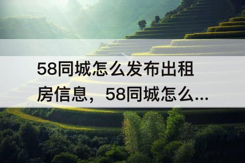58同城怎么发布出租房信息，58同城怎么发布出租房信息怎么能看到包含取暖费