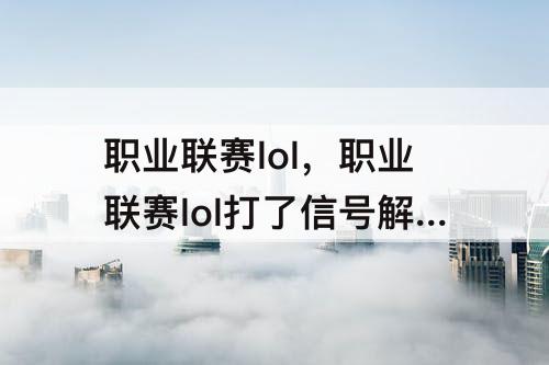职业联赛lol，职业联赛lol打了信号解说称为misi?