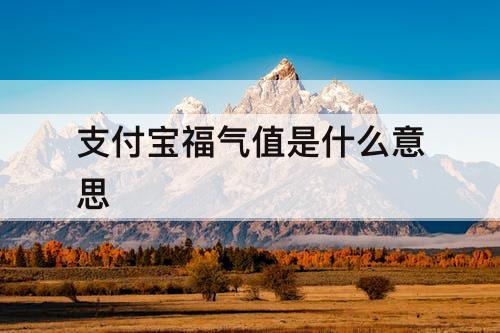 支付宝福气值是什么意思