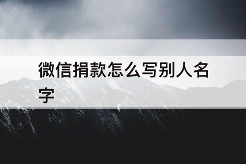 微信捐款怎么写别人名字