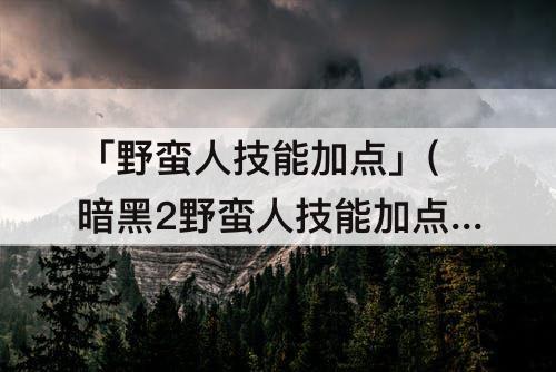 「野蛮人技能加点」(暗黑2野蛮人技能加点图单机游戏暗黑破坏神2圣骑士攻略)