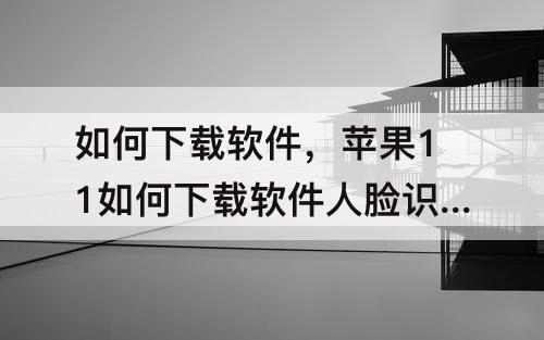如何下载软件，苹果11如何下载软件人脸识别