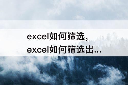 excel如何筛选，excel如何筛选出相同内容并删除