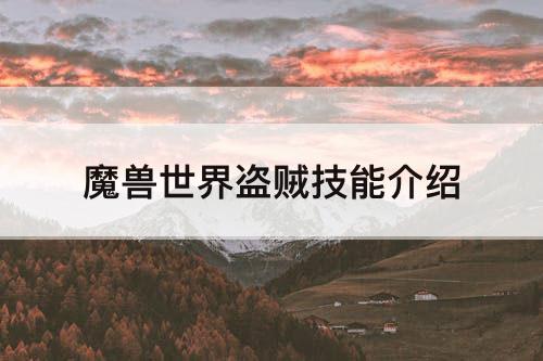 魔兽世界盗贼技能介绍