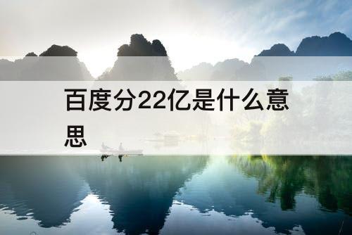 百度分22亿是什么意思