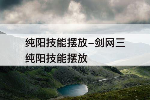 纯阳技能摆放-剑网三纯阳技能摆放