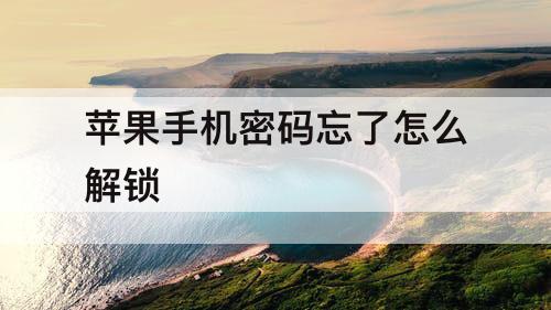 苹果手机密码忘了怎么解锁