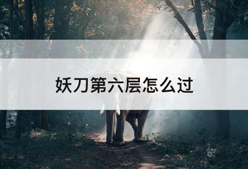 妖刀第六层怎么过