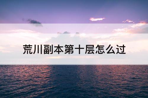 荒川副本第十层怎么过