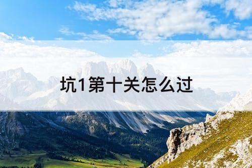 坑1第十关怎么过