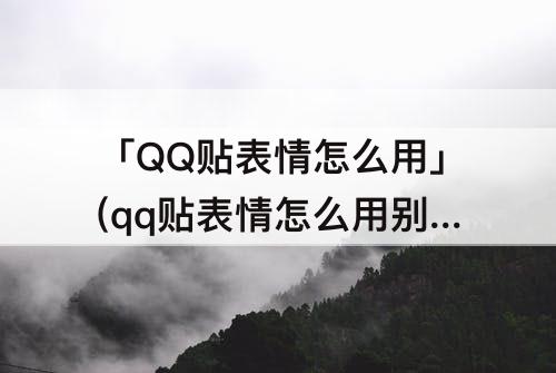 「QQ贴表情怎么用」(qq贴表情怎么用别人)