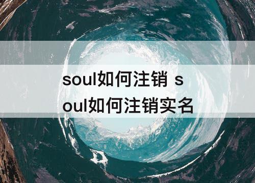 soul如何注销 soul如何注销实名
