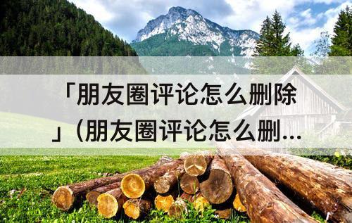 「朋友圈评论怎么删除」(朋友圈评论怎么删除不了2020)