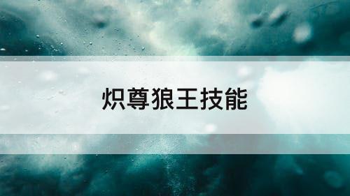 炽尊狼王技能