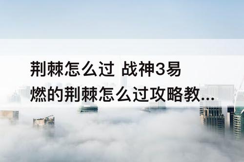 荆棘怎么过 战神3易燃的荆棘怎么过攻略教程