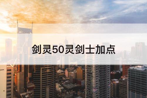 剑灵50灵剑士加点