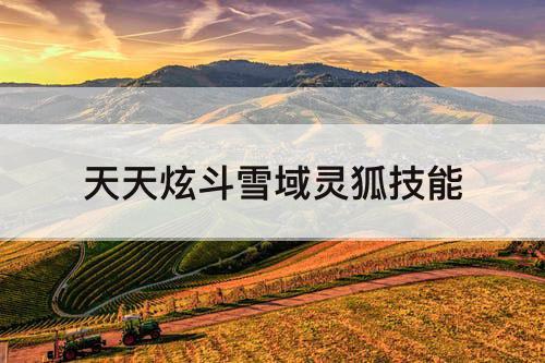 天天炫斗雪域灵狐技能