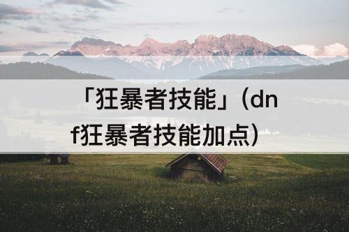 「狂暴者技能」(dnf狂暴者技能加点)