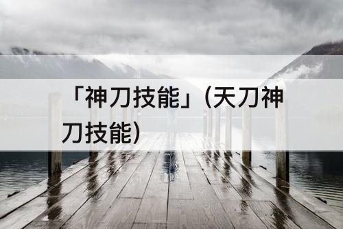 「神刀技能」(天刀神刀技能)