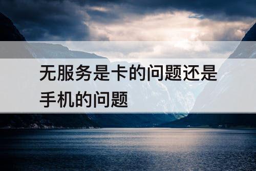 无服务是卡的问题还是手机的问题